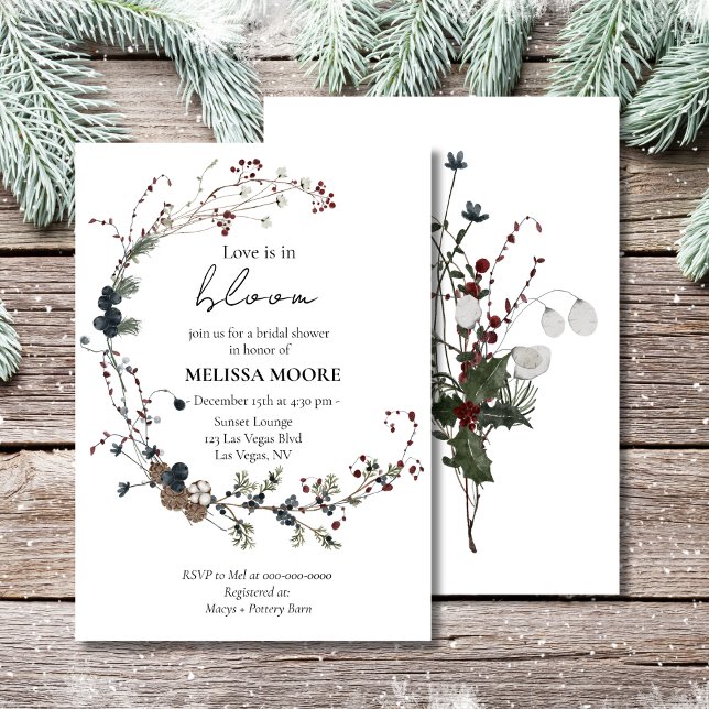 Invitation L'Amour Rustique Boho D'Hiver Est En Fête des mari (Créateur téléchargé)