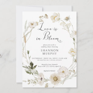 Invitation L'Amour Rustique Des Fleurs sauvages En Ivoire Dan