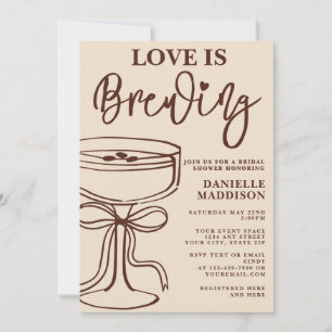 Invitation L'Amour se Prépare Mariage Espresso Martini Enterr