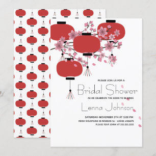 Invitation Lampe orientale japonaise chinoise Sakura Bridal 