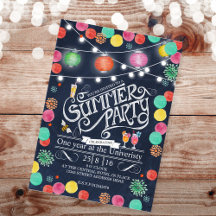 Lampions d'invitation de fête d'été noirs élégants