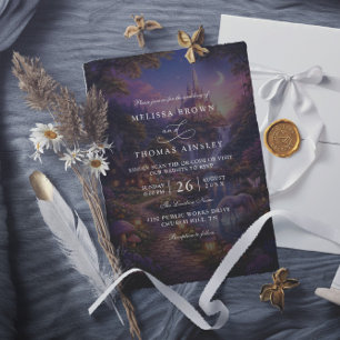 Invitation Lampions Élégants Enchevêtrés Mariage Moderne avec