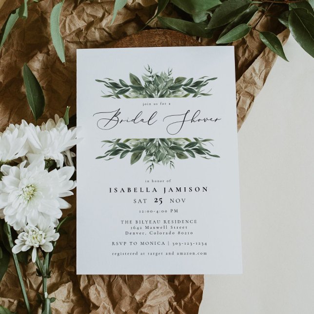 Invitation LANA Moderne Boho Fête des mariées de verdure (Créateur téléchargé)