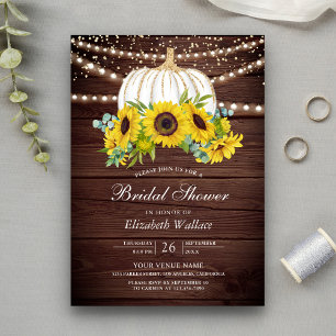 Invitation Lancement de Mariage Fleur de Tournesol Citrouille