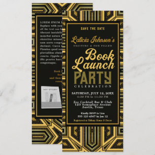 Invitation Lancement d'un livre Art déco de glam élégant