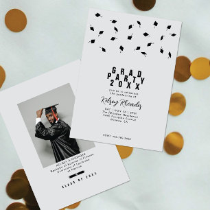 Invitation Lancer de Casquette de Diplômé Fête de Remise des 