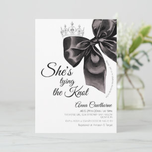 Invitation Lancer la douche de mariée Elle noue le nœud