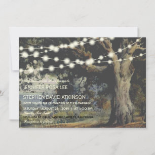 Invitation L'ancienne chaîne de chêne illumine le Mariage cam