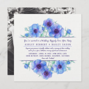 Invitation L'anémone bleue joyeusement après la fête de maria