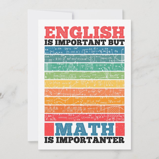 Invitation L'anglais est important mais les maths sont plus i (Devant)