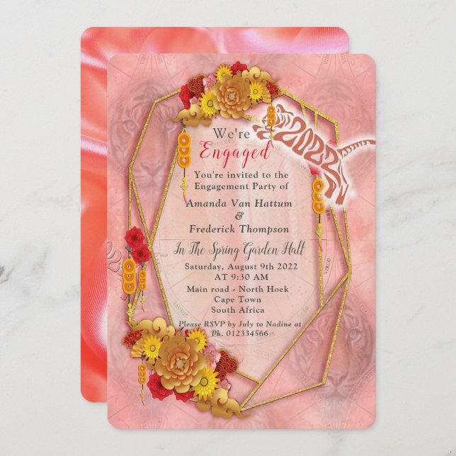 Invitation L'année du tigre (Devant / Derrière)