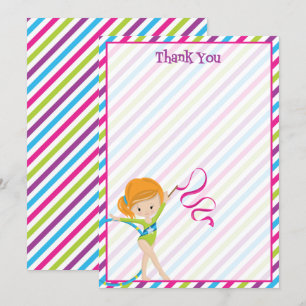 Invitation L'anniversaire de gymnastique vous remercient des