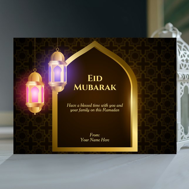 Invitation Lanterne avec motif arabe et fenêtre d'or (Créateur téléchargé)