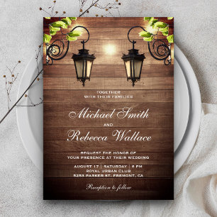 Invitation Lanterne de jardin en bois de campagne rustique po