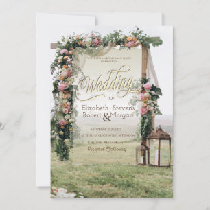 Invitation Lanterne de Mariage Arbor Roses de Mariage