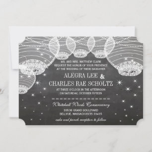 Invitation Lanterne en papier de tableau noir sous les étoile