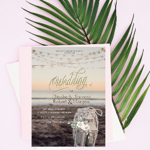 Invitation Lanterne,Guirlandes Lumineuses,Fleurs,Mariage sur