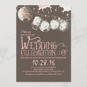 Invitation lanterne romantique lumières vintage mariage invit