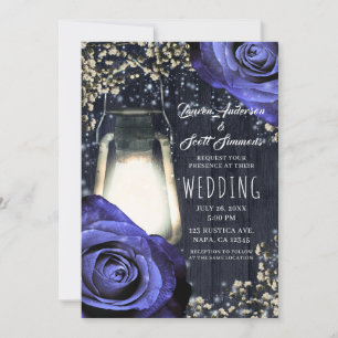 Invitation Lanterne Rustique aux Lueurs Roses Violettes Maria
