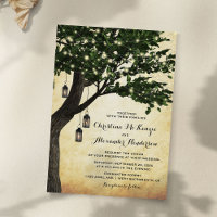 Lanterne rustique vintage de mariage d'arbre illum