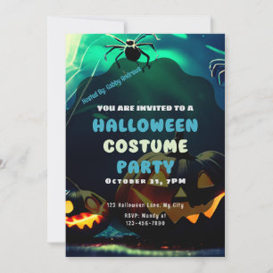 Invitation Lanternes Jack-O'Araignées déplaisantes Halloween 