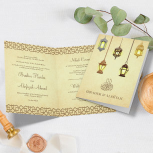 Invitation Lanternes lumineuses arabes anciennes Mariage musu