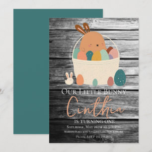 Invitation Lapin aquarelle fête d'anniversaire Pâques œuf pas