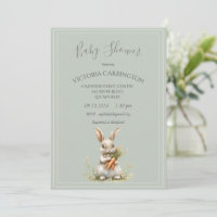 Lapin avec carottes et Baby shower de fleurs