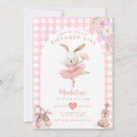 Lapin Ballerine Rose Danse et Tournoiement Anniver