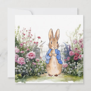 Invitation Lapin classique dans une veste bleue