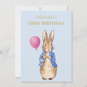 Invitation Lapin classique Premier anniversaire