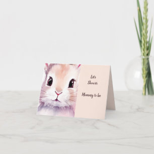Invitation Lapin de Baby Shower Pastel Rose Mignon