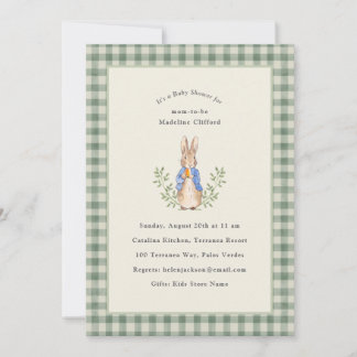 Invitation Lapin de Conte de Fées Classique Sage Baby Shower
