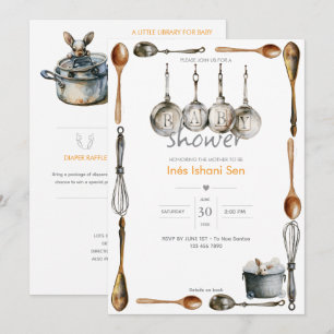 Invitation Lapin de cuisine méchant 🐇   Baby Shower