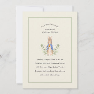 Invitation Lapin de Livre de Contes Classique Sage Baby Showe