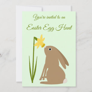 Invitation Lapin de Pâques et chasse aux oeufs de fleur de jo