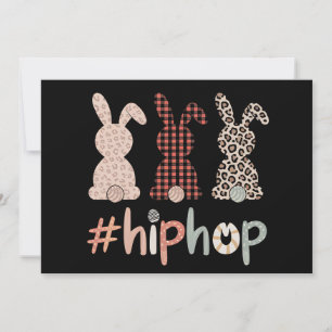 Invitation Lapin de Pâques Hip Hop Printemps Mignon