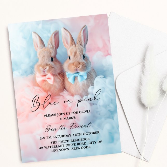 Invitation Lapin de Pâques Lapin Fumée Sexe Révéler (Créateur téléchargé)