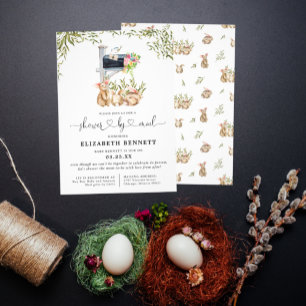 Invitation Lapin de printemps   Baby Shower par courrier