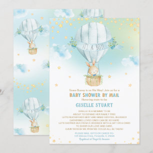 Invitation Lapin Lapin Baby shower à air chaud par la poste