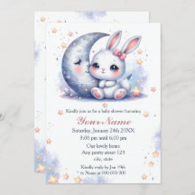 lapin mignon et le baby shower de la lune