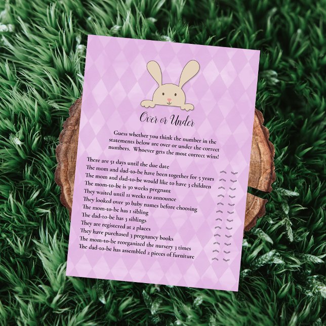 Invitation Lapin Tan Violet De Lapin Sous Jeu De Douche (Créateur téléchargé)