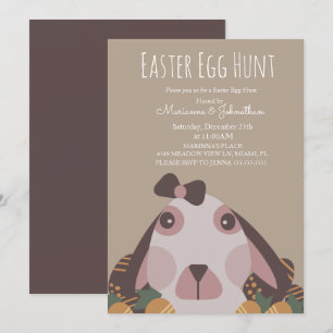Invitation Lapins de Pâques Œufs de Chocolat Chasse aux Œufs