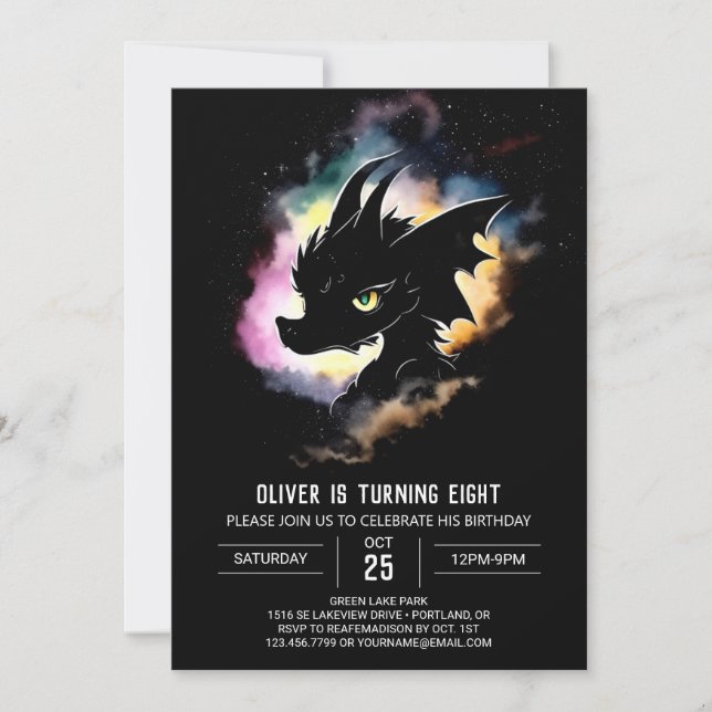 Invitation L'aquarelle du dragon (Devant)
