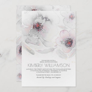 Invitation L'aquarelle fleurit la Fête de la mariée rose