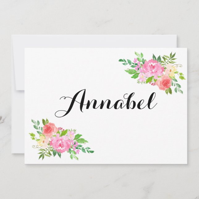 Invitation L'Aquarelle Vous Fera Par Ma Proposition Flower Gi (Devant)