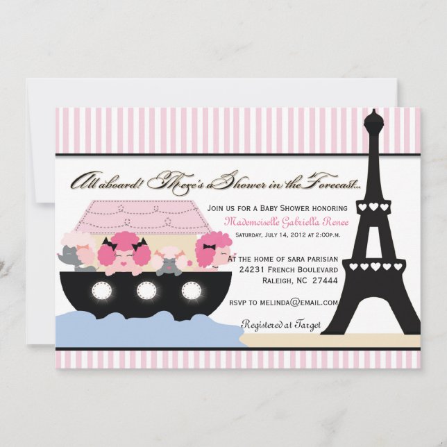 Invitation L'arche de Noahs va à l'invitation de Paris pour (Devant)