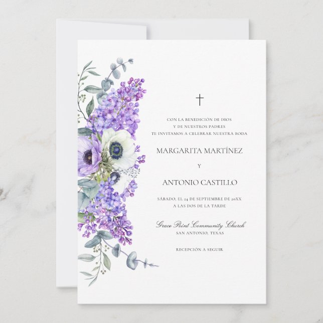 Invitation Larissa Invitacion de Boda Cristiana Mariage (Devant)