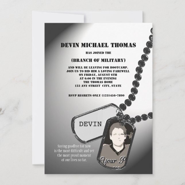 Invitation L'armée s'éloigne du parti (Devant)