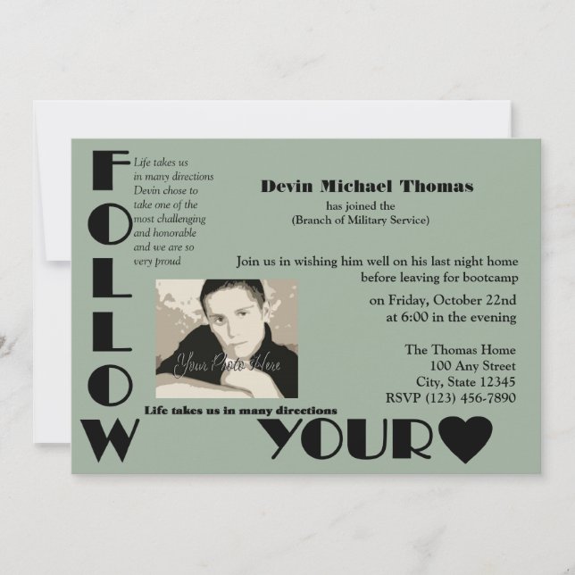 Invitation L'armée s'éloigne du parti (Devant)